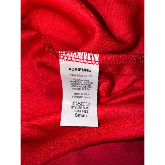 ADRIENNE Solid Drop Shoulder Red Romper size Small‎ NEW - Picture 6 of 6